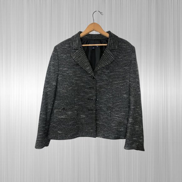 Vintage Petite Evan-Picone Dark Grey Suit Blazer, Textured, Size 16P - Picture 3 of 5